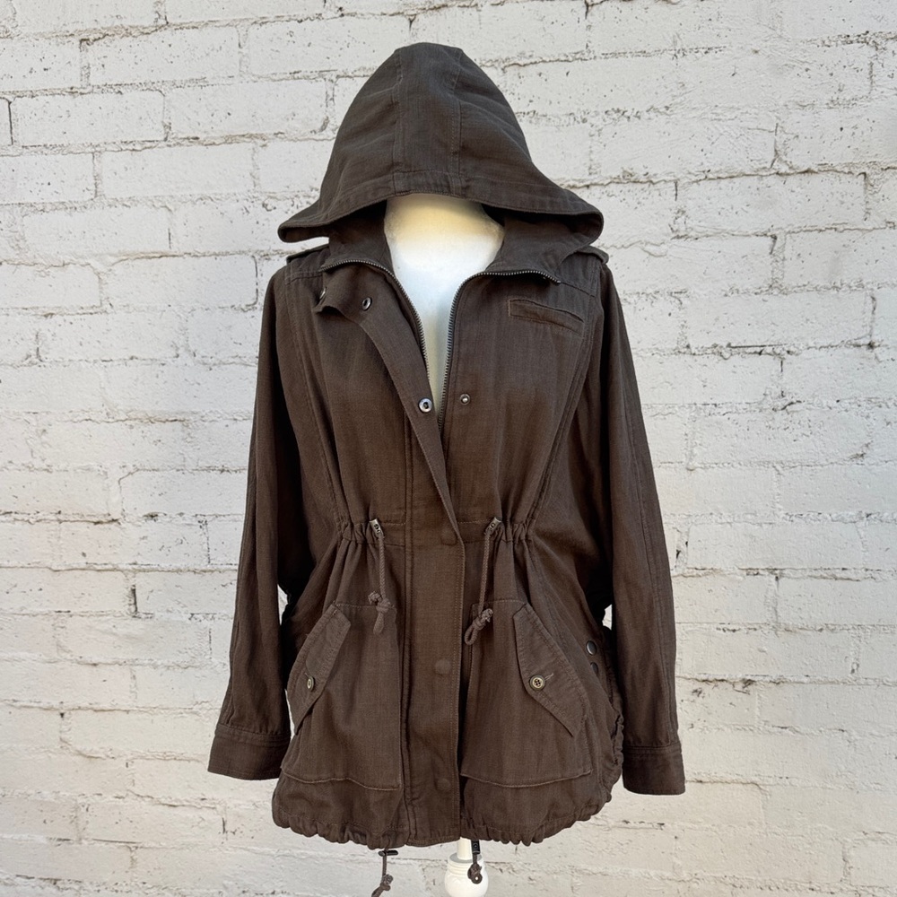 Free People Utility Jacket Faded Olive Brown Size S - Picture 5 of 14